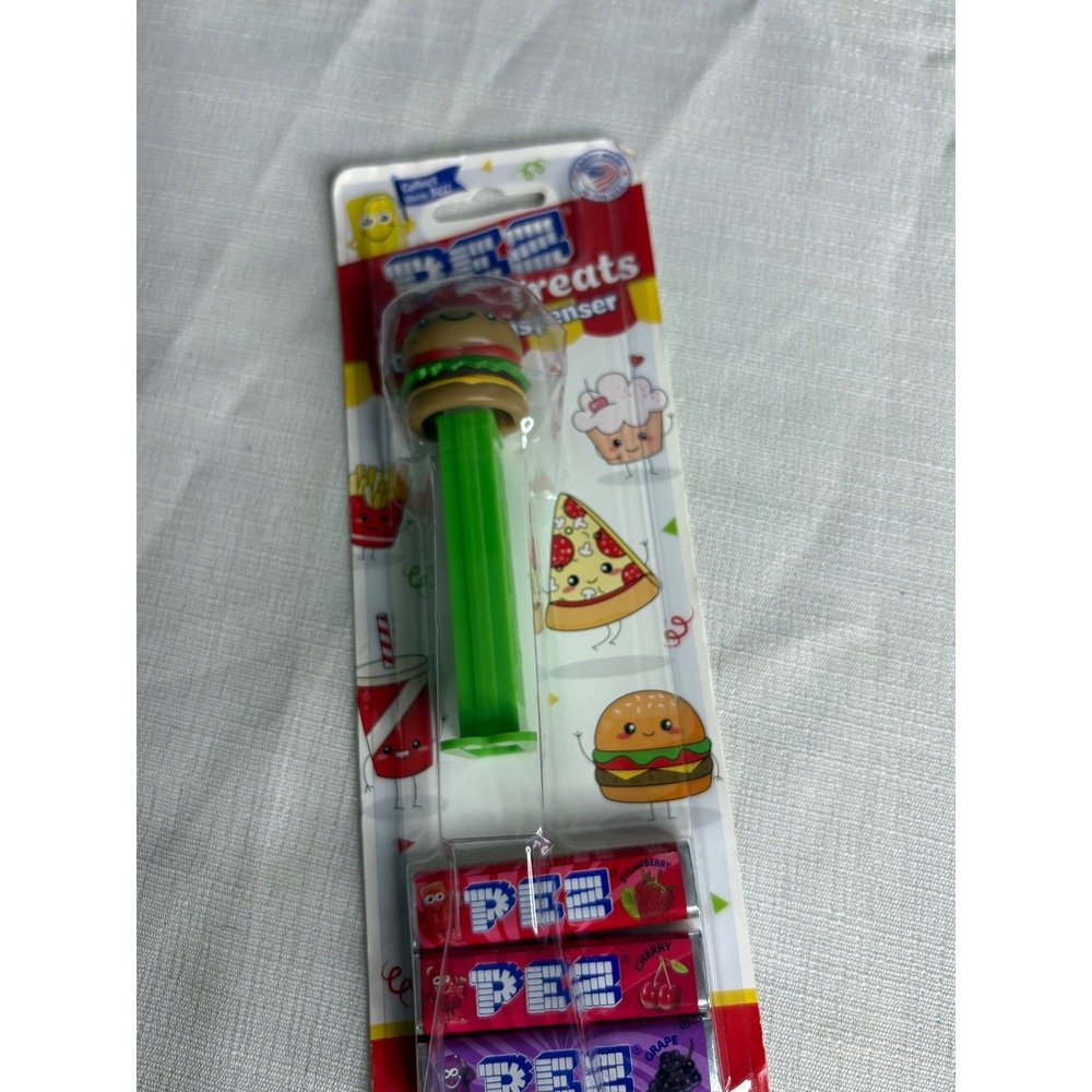Pez Tasty Treats Hamburger Candy Dispenser New in Package with Stickers
